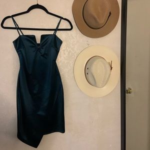 Forest Green Satin Dress